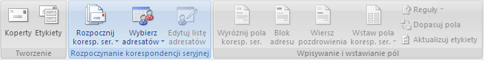 grupa rozpoczynanie korespondencji seryjnej